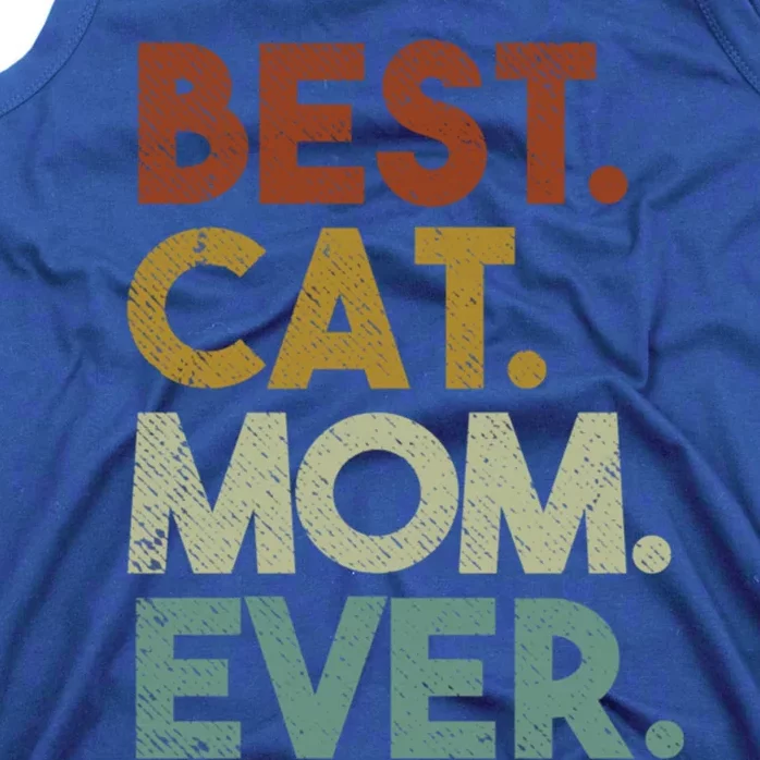 Best Cat Mom Ever Retro Crazy Cat Lady Gift Tank Top