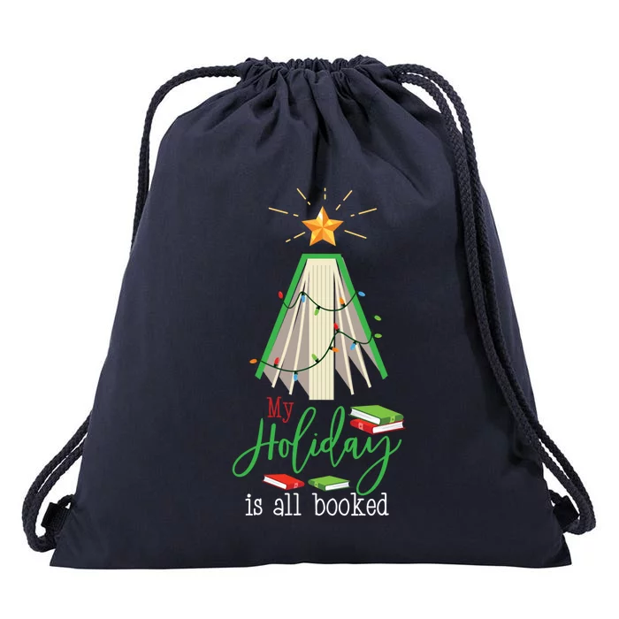 Bookish Christmas My Holiday Is All Booked Gift Drawstring Bag