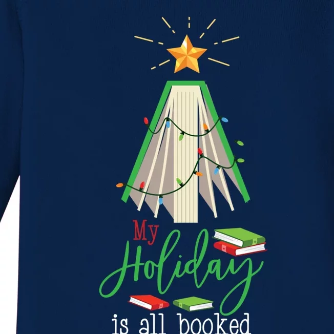 Bookish Christmas My Holiday Is All Booked Gift Baby Long Sleeve Bodysuit