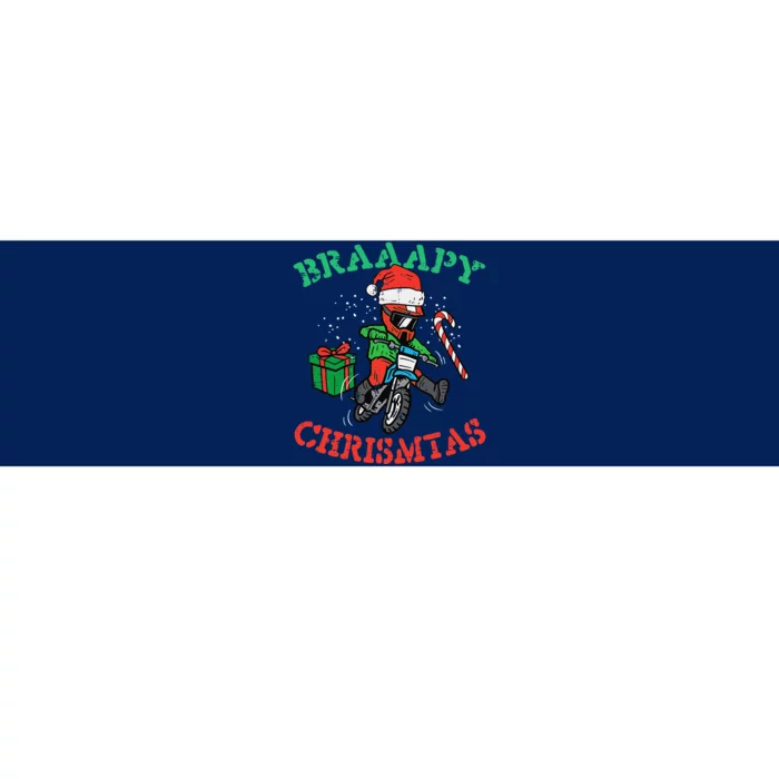 Braaapy Christmas Motocross Dirt Bike Biker Funny Bumper Sticker