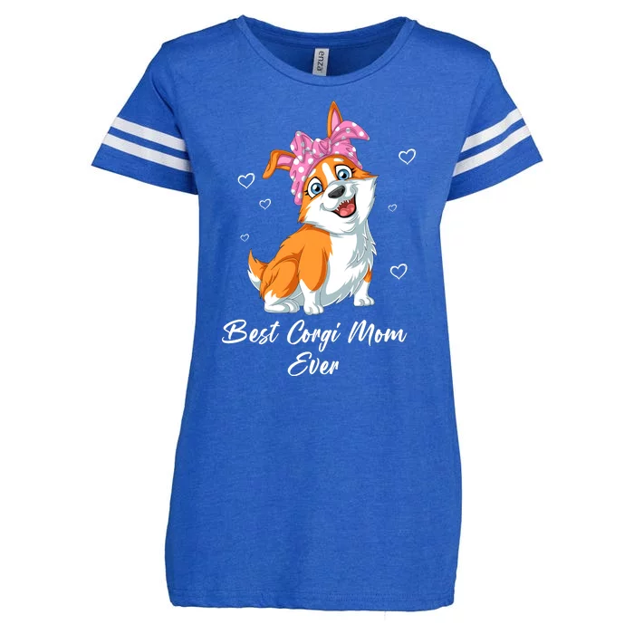 Best Corgi Mom Ever Enza Ladies Jersey Football T-Shirt