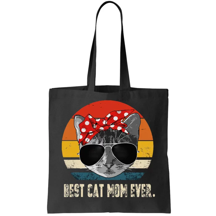 Best Cat Mom Ever Vintage Retro Cat Mommy Cat Mother Tote Bag