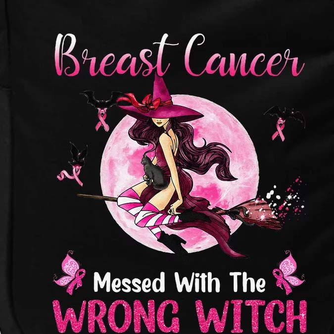 Breast Cancer Messed With The Wrong Pink Witch Hat Halloween Impact Tech Backpack