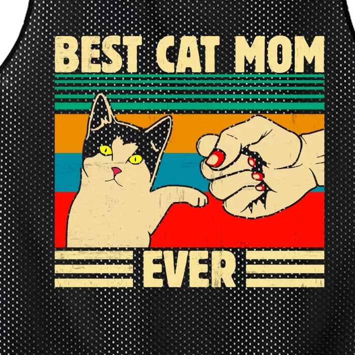 Best Cat Mom Ever Mother's Day Mesh Reversible Basketball Jersey Tank