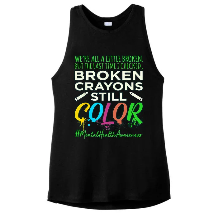 Broken Crayons Mental Health Awareness Supporter Graphic Ladies Tri-Blend Wicking Tank