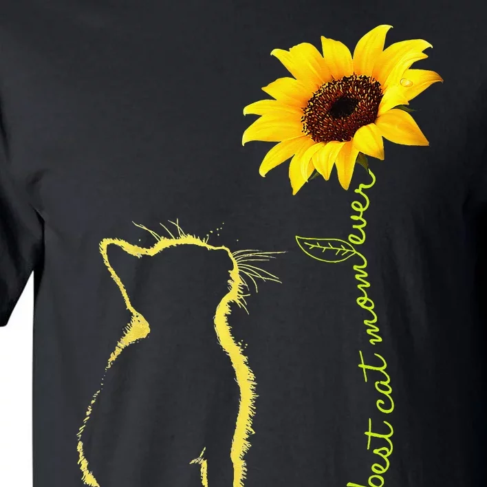 Best Cat Mom Ever Sunflower Mother's Day Gifts for Cat Lover Tall T-Shirt