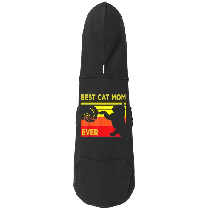 Best Cat Mom Ever Funny Vintage Retro Cat Mommy Mother Gift Doggie 3-End Fleece Hoodie