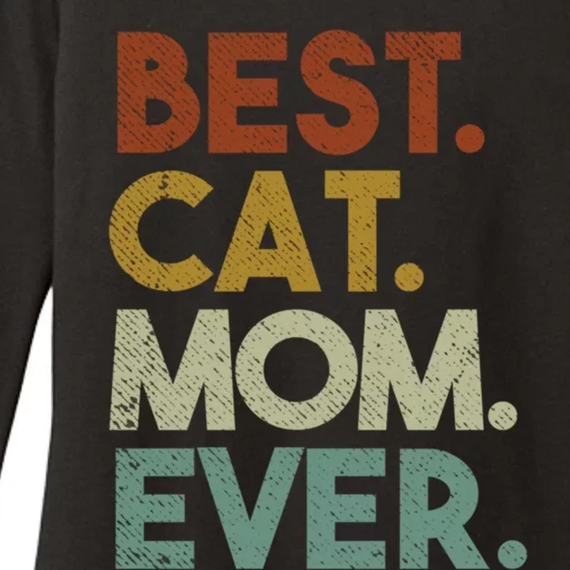 Best Cat Mom Ever Retro Crazy Cat Lady Gift Womens CVC Long Sleeve Shirt