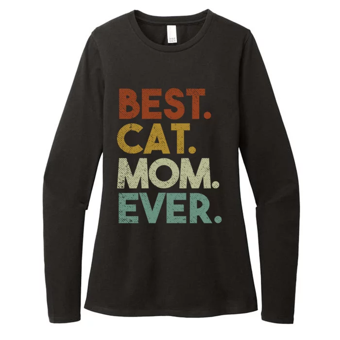 Best Cat Mom Ever Retro Crazy Cat Lady Gift Womens CVC Long Sleeve Shirt