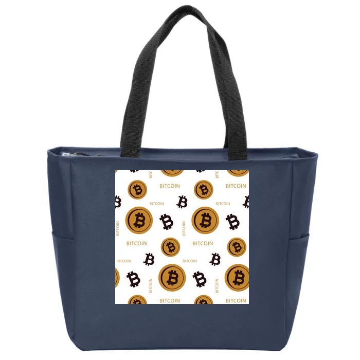 Bitcoin Cryptocurrency Money Zip Tote Bag