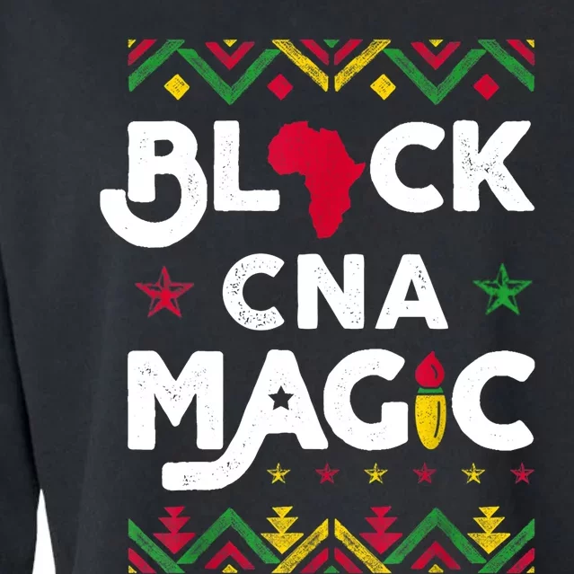 Black CNA Magic Black History Month Nurse Afro Scrubs Cropped Pullover Crew