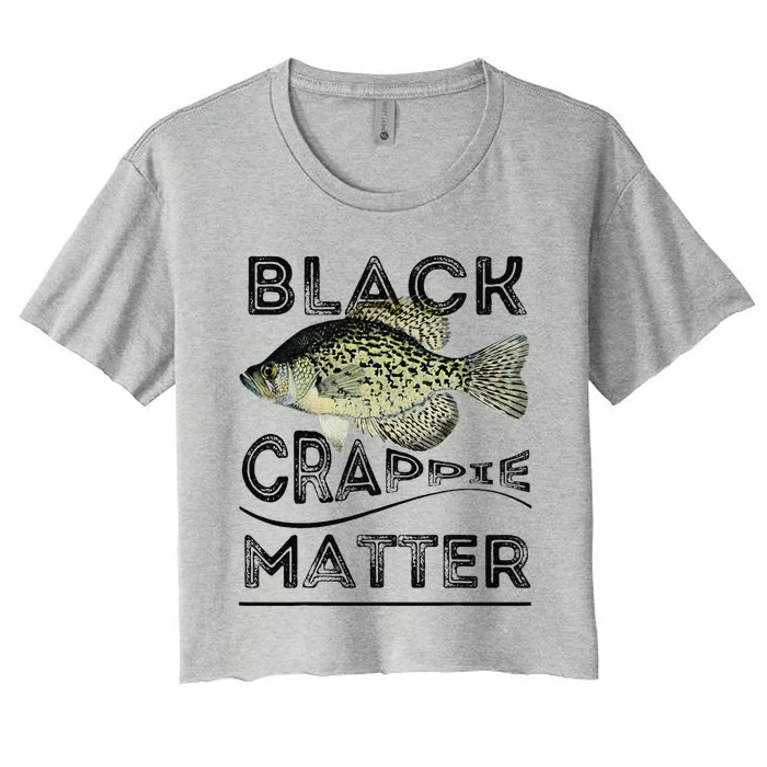 Black Crappie Matter Crappie Fishing Women's Crop Top Tee