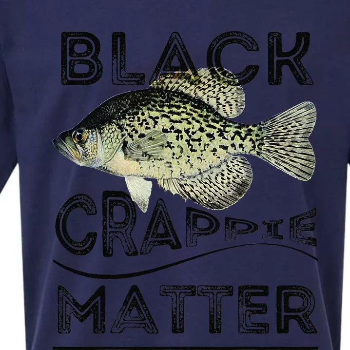 Black Crappie Matter Crappie Fishing Sueded Cloud Jersey T-Shirt