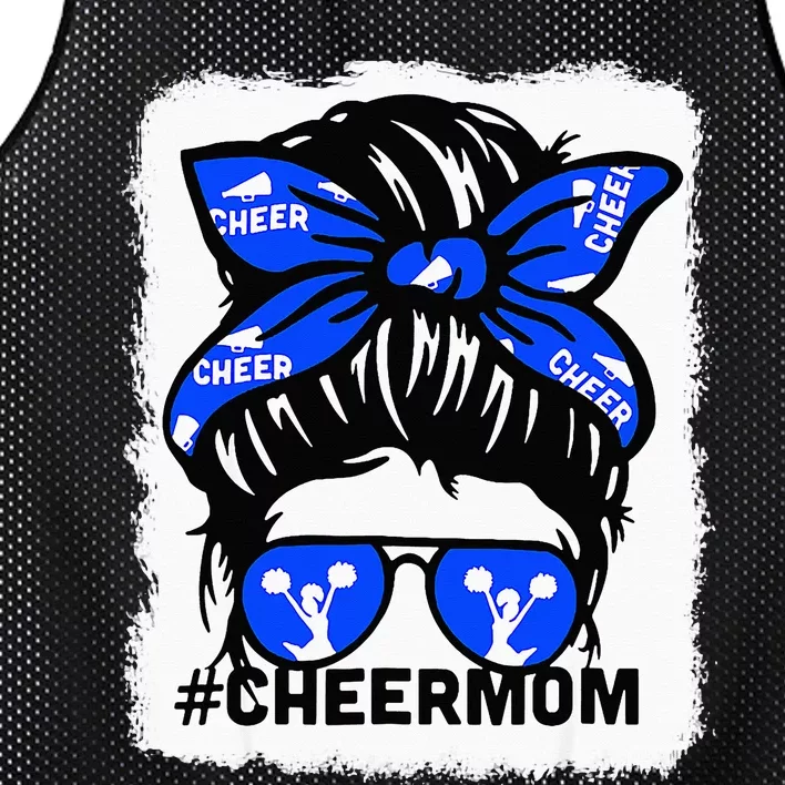 Bleached Cheer Mother Mama Parent Cheerleading Mom Messy Bun Mesh Reversible Basketball Jersey Tank