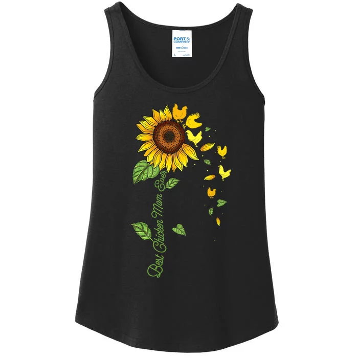 Best Chicken Mom Ever Sunflower Chickens Farmyard Owner Ladies Essential Tank