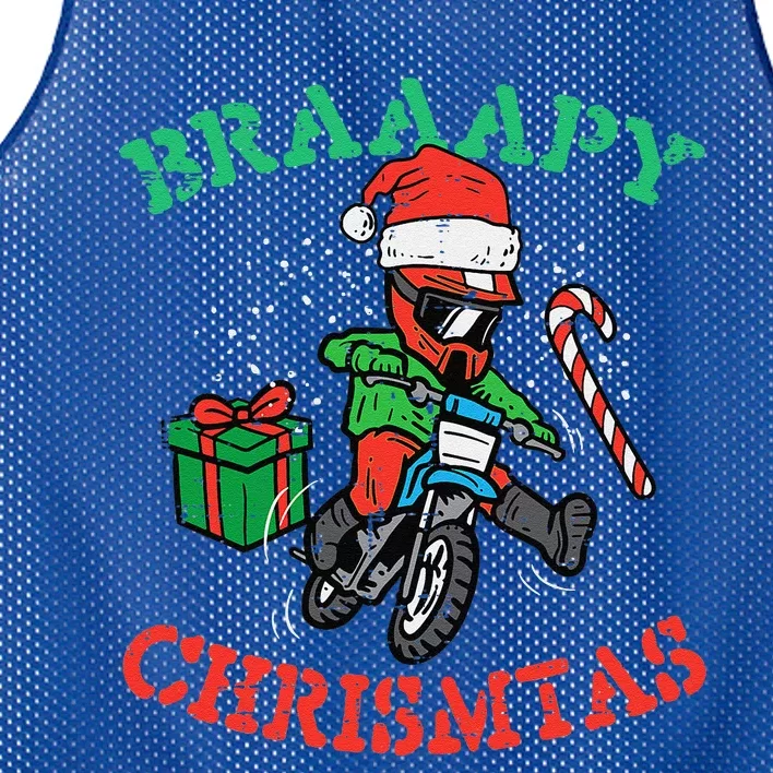 Braaapy Christmas Motocross Dirt Bike Biker Funny Mesh Reversible Basketball Jersey Tank