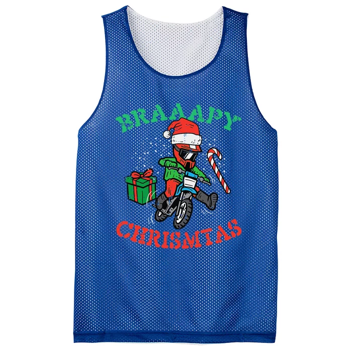 Braaapy Christmas Motocross Dirt Bike Biker Funny Mesh Reversible Basketball Jersey Tank