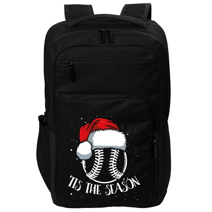 Baseball Christmas Merry Xmas Santa Claus Pitcher Catcher Meaningful Gift Impact Tech Backpack