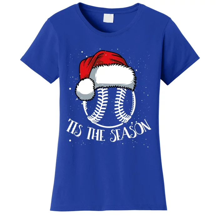 Baseball Christmas Merry Xmas Santa Claus Pitcher Catcher Meaningful Gift Women's T-Shirt