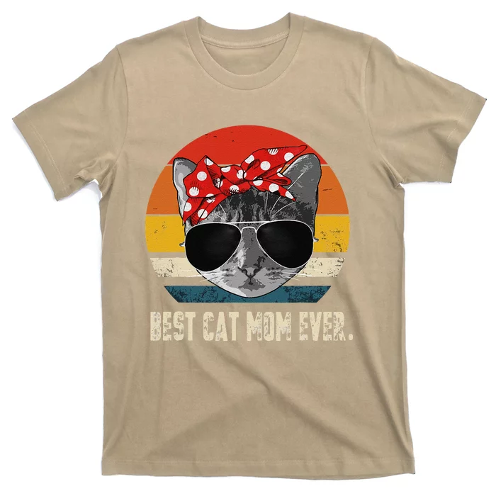 Best Cat Mom Ever Vintage Retro Cat Mommy Cat Mother T-Shirt