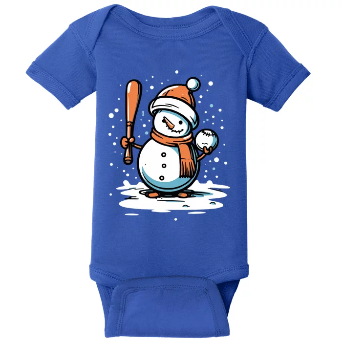 Baseball Christmas Merry Xmas Santa Claus Pitcher Catcher Gift Baby Bodysuit