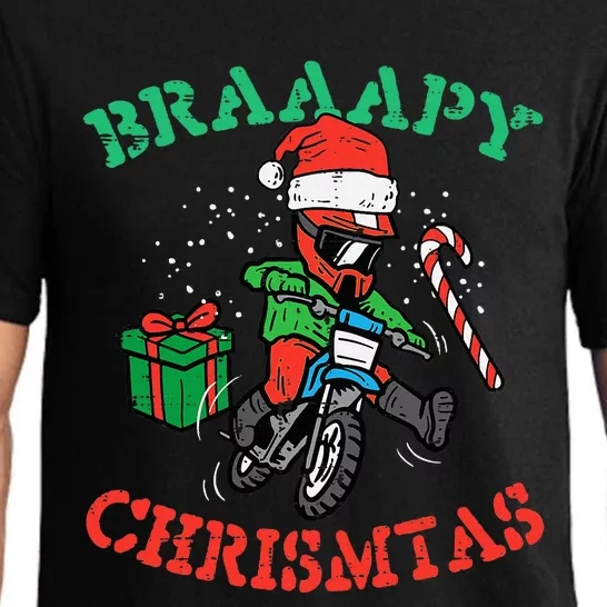 Braaapy Christmas Motocross Dirt Bike Biker Pajama Set