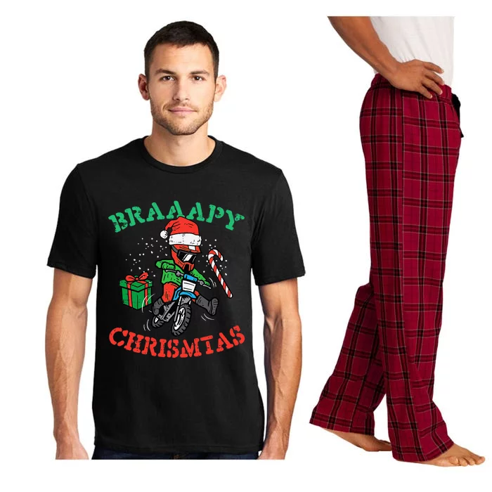 Braaapy Christmas Motocross Dirt Bike Biker Pajama Set