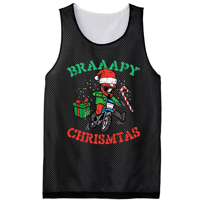 Braaapy Christmas Motocross Dirt Bike Biker Mesh Reversible Basketball Jersey Tank