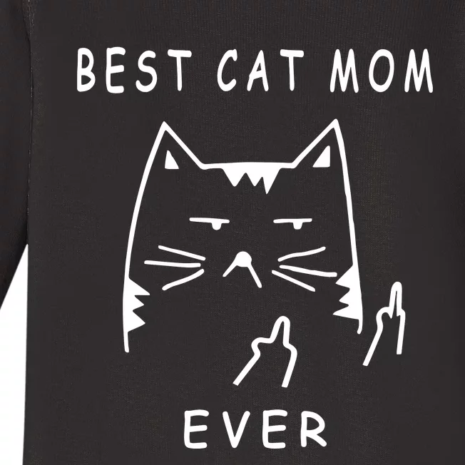 Best Cat Mom Happy Mother Day Kitten Mama Gift Baby Long Sleeve Bodysuit