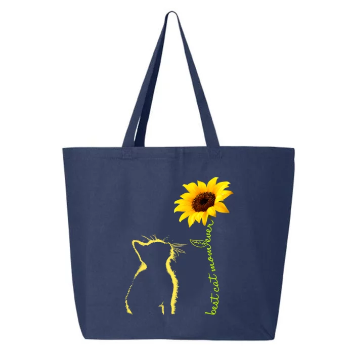 Best Cat Mom Ever Sunflower Mothers Day Gifts For Cat Lover 25L Jumbo Tote