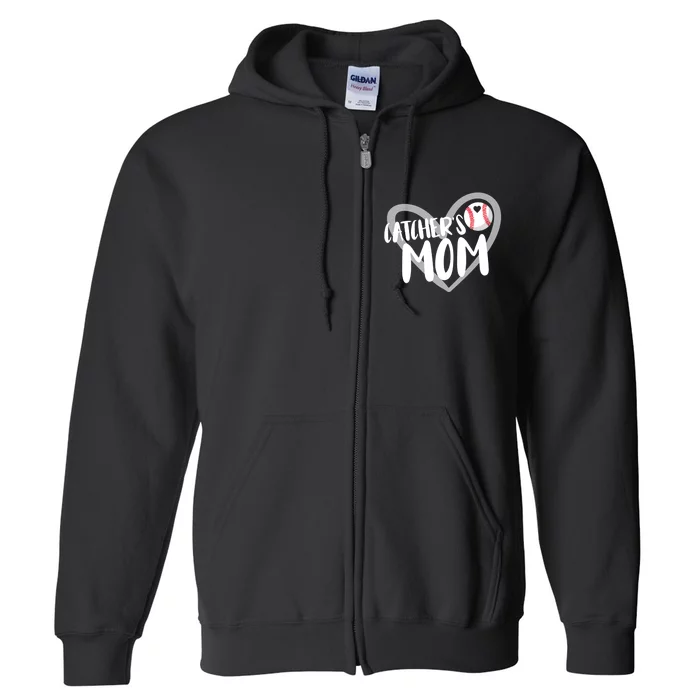 Baseball Catcher's Mom Full Zip Hoodie