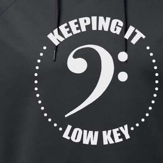 Bass Clef Music Keeping It Low Key Musician Humor Performance Fleece Hoodie