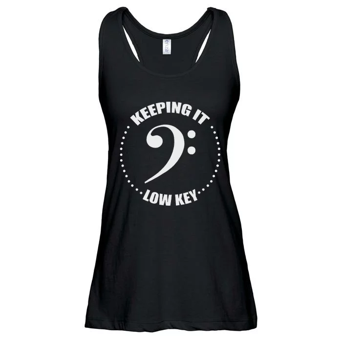 Bass Clef Music Keeping It Low Key Musician Humor Ladies Essential Flowy Tank