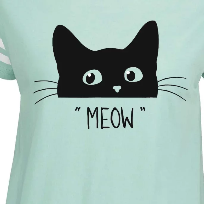 Black Cat Meow Cat Meow Kitty Funny Cats Kitty Enza Ladies Jersey Football T-Shirt