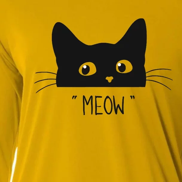 Black Cat Meow Cat Meow Kitty Funny Cats Kitty Cooling Performance Long Sleeve Crew