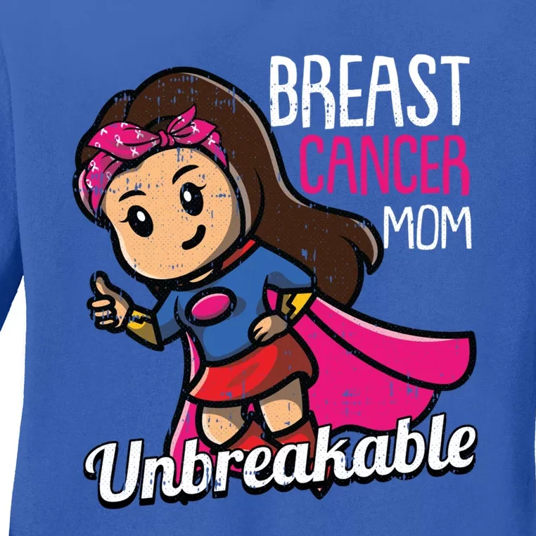 Breast Cancer Mom Unbreakable Awareness Fighter Warrior Gift Ladies Long Sleeve Shirt