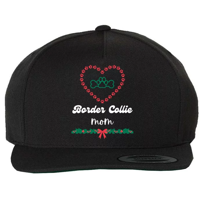 Border Collie Mom Christmas Holidays Xmas Cute Fur Mama Gift Wool Snapback Cap