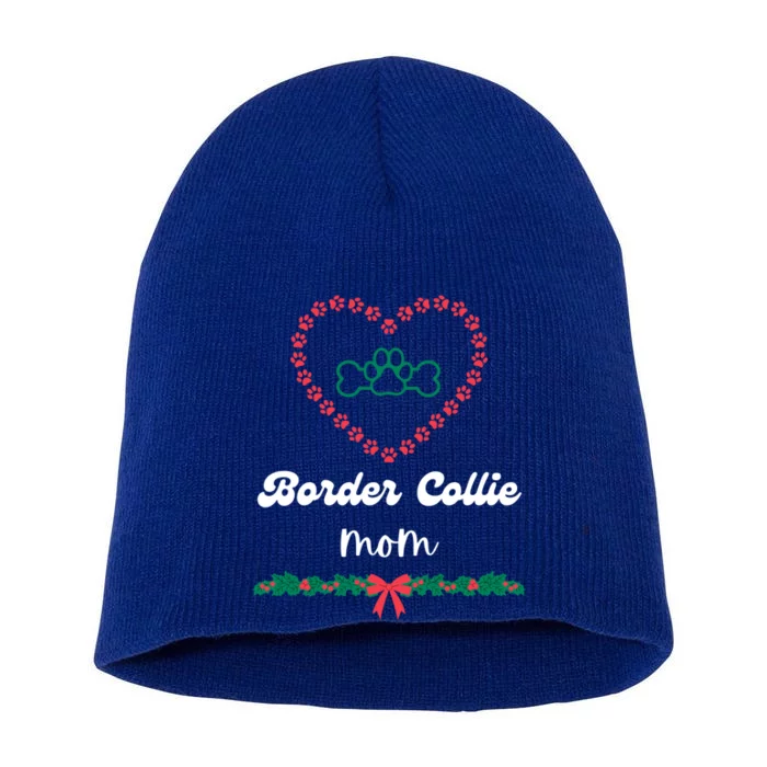 Border Collie Mom Christmas Holidays Xmas Cute Fur Mama Gift Short Acrylic Beanie