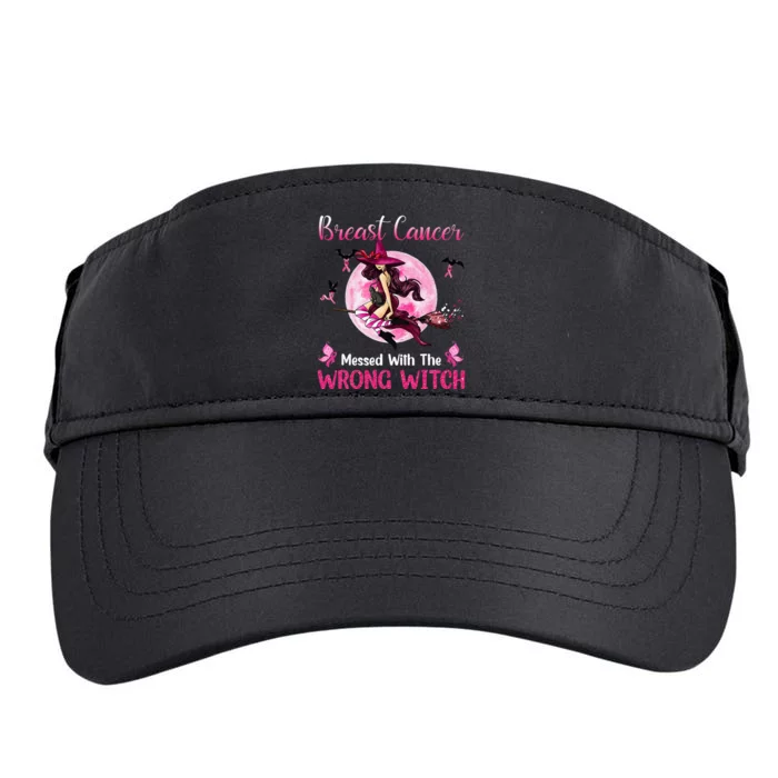 Breast Cancer Messed With The Wrong Pink Witch Hat Halloween Adult Drive Performance Visor