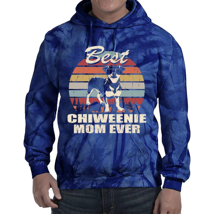 Best Chiweenie Mom Ever Vintage Retro Dog Mom Tie Dye Hoodie