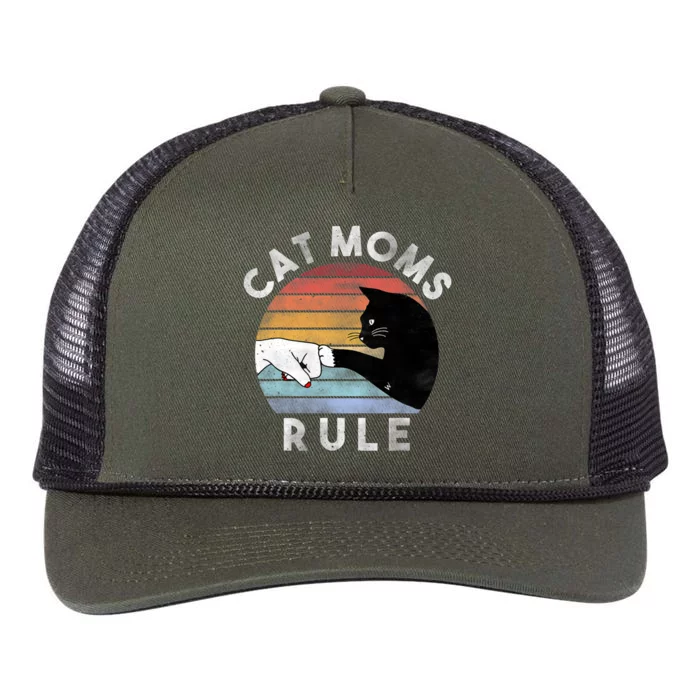 Best Cat Mom Ever Retro Cat Mom Happy Mother's Day Gift Retro Rope Trucker Hat Cap