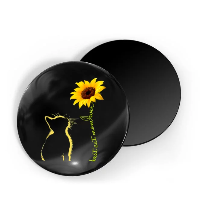 Best Cat Mom Ever Sunflower Mothers Day Gifts For Cat Lover Magnet