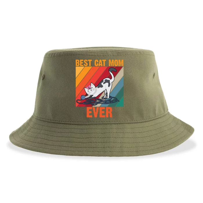 Best Cat Mom Ever Gift Sustainable Bucket Hat