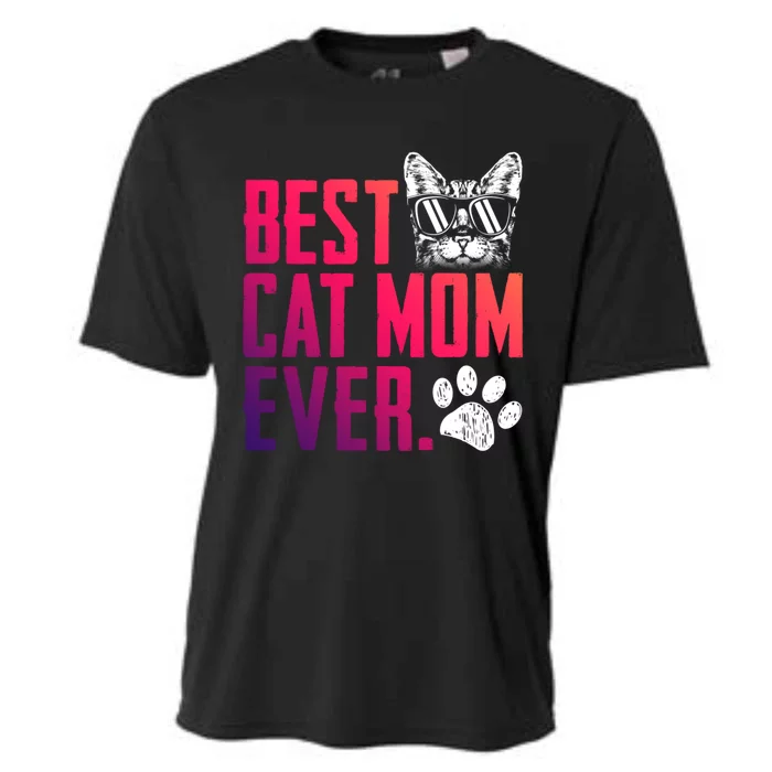 Best Cat Mom Ever Vintage Cute Cat Mommy Mother's Day Gift Cooling Performance Crew T-Shirt