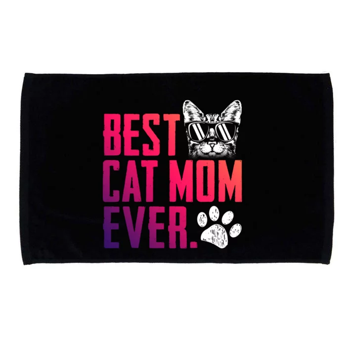 Best Cat Mom Ever Vintage Cute Cat Mommy Mother's Day Gift Microfiber Hand Towel