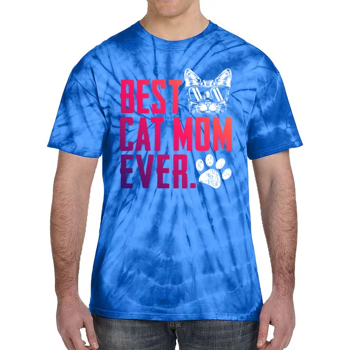 Best Cat Mom Ever Vintage Cute Cat Mommy Mother's Day Gift Tie-Dye T-Shirt