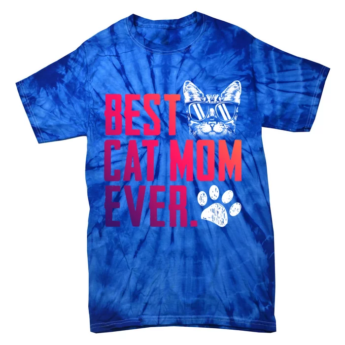 Best Cat Mom Ever Vintage Cute Cat Mommy Mother's Day Gift Tie-Dye T-Shirt