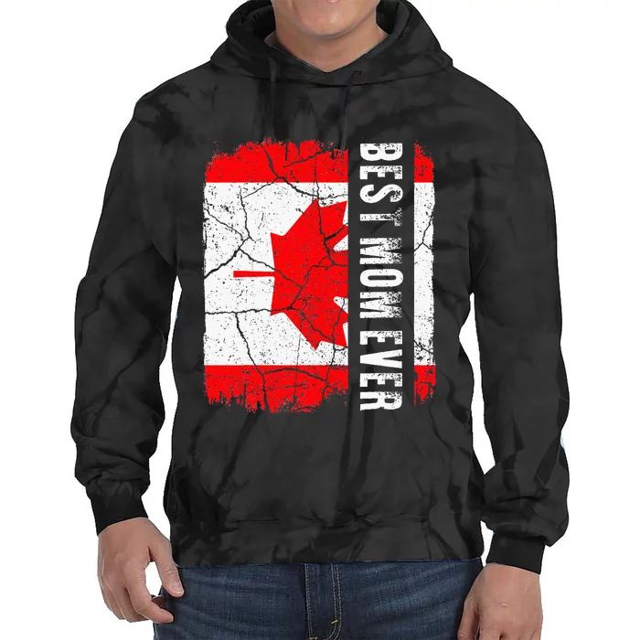 Best Canadian Mom Ever Canada Flag Tie Dye Hoodie