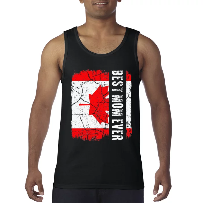 Best Canadian Mom Ever Canada Flag Tank Top