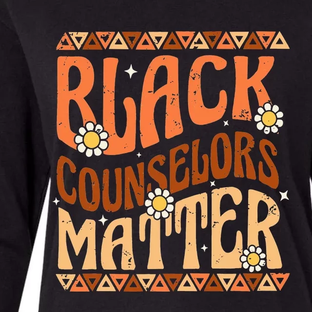 Black Counselors Matter Black History Month Retro Groovy Womens Cotton Relaxed Long Sleeve T-Shirt